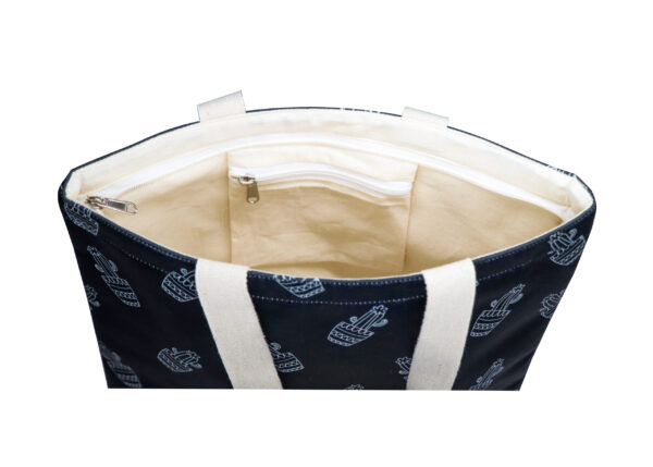 Black Cactus Print Tote Bag