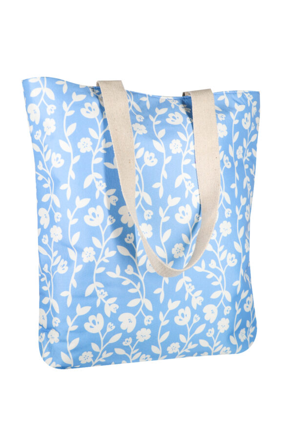 Blooming Blue Printed Caress Tote Bag