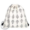 Leaf Print Drawstring Bag