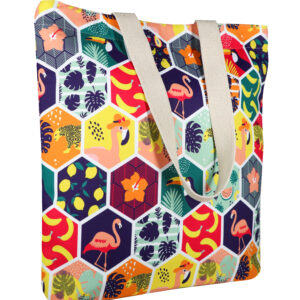 Tropical print caress tote bag