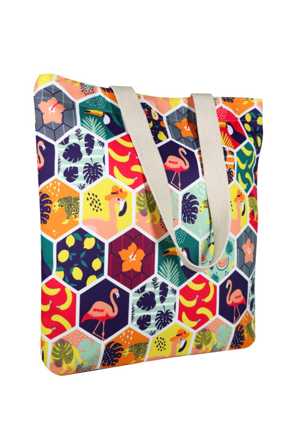 Tropical print caress tote bag